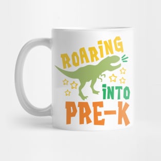 Roaring into Pre-K Back to School Kids Dinosaur Mug